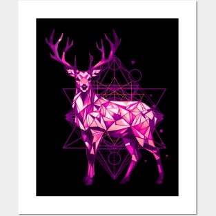 Geometric Deer Posters and Art